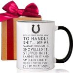 MNEDLAD Funny Horse Mugs Coffee, Horse Girls Know How To Handle Shit Horse Lovers Cup, Horse Present for Women-Mm34