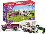 Schleich Horse Club - 38-Piece Toy Trailer and Truck Playset with Horse, Rider Action Figure and Accessories, Detailed Animal Toys for Kids Ages 5+