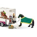 Schleich Horse Club - 38-Piece Toy Trailer and Truck Playset with Horse, Rider Action Figure and Accessories, Detailed Animal Toys for Kids Ages 5+