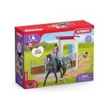 Schleich Horse Club - 25 PC Lisa and Storm Horse Toy Stall Playset with Accessories - Customizable Stable Name Tag - Realistic, Posable Rider and Pony Toys for Girls and Boys - Kids Ages 5+ - 42709