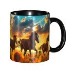 LYEMVHE Horse Coffee Mug Funny Ceramic Tea Cup Novelty Presents for Women Men Home and Office Birthday Microwave Dishwasher Safe 11oz