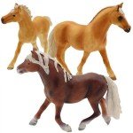 Gemini&Genius Horses Figurine Toy, Farm Premium Horse Animal Playset, Mare and Stallion with Horse Baby Family Action Figures Party Favors Supplies, Party Cupcake Toppers, Birthday Gifts for Kids