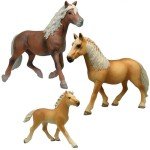 Gemini&Genius Horses Figurine Toy, Farm Premium Horse Animal Playset, Mare and Stallion with Horse Baby Family Action Figures Party Favors Supplies, Party Cupcake Toppers, Birthday Gifts for Kids