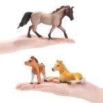 zoopal 35 PCS Horses Toys Set for Girls and Boys Ages 6-12, Solid Realistic Horse Stable Club Playset Toy for Kids 3 4 5 6 7 8+, Gift Ideas and Birthday Presents with Farm Animals Toys for Kids