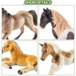 zoopal 35 PCS Horses Toys Set for Girls and Boys Ages 6-12, Solid Realistic Horse Stable Club Playset Toy for Kids 3 4 5 6 7 8+, Gift Ideas and Birthday Presents with Farm Animals Toys for Kids