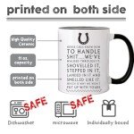 MNEDLAD Funny Horse Mugs Coffee, Horse Girls Know How To Handle Shit Horse Lovers Cup, Horse Present for Women-Mm34
