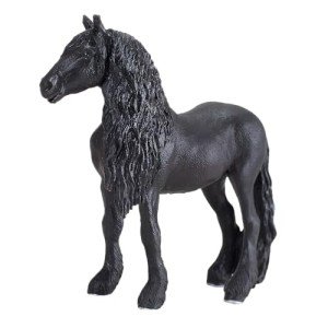 MOJO Friesian Gelding Realistic Equestrian Horse Club Hand Painted Toy Figurine, Black