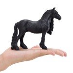 MOJO Friesian Gelding Realistic Equestrian Horse Club Hand Painted Toy Figurine, Black