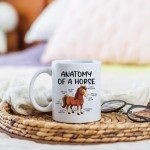 Yalocib Funny Horse Mug, Anatomy of a Horse Mug, Cute Cartoon Sarcastic Meme, Gift for Woman Man, 11oz Ceramic Coffee Mug/Tea Cup