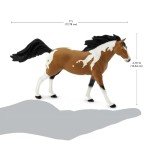 Safari Ltd. Pinto Mustang Stallion Figurine - Lifelike 7.25" Model Figure - Educational Toy for Boys, Girls, and Kids Ages 3+