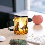 LYEMVHE Horse Coffee Mug Funny Ceramic Tea Cup Novelty Presents for Women Men Home and Office Birthday Microwave Dishwasher Safe 11oz