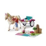 Schleich Horse Club - 32PC Horse and Carriage Picnic Playset - with Pony, Toy Dog, Action Figure and More - Interactive Play for Kids Ages 5+