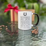 MNEDLAD Funny Horse Mugs Coffee, Horse Girls Know How To Handle Shit Horse Lovers Cup, Horse Present for Women-Mm34