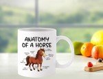 Yalocib Funny Horse Mug, Anatomy of a Horse Mug, Cute Cartoon Sarcastic Meme, Gift for Woman Man, 11oz Ceramic Coffee Mug/Tea Cup