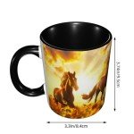 LYEMVHE Horse Coffee Mug Funny Ceramic Tea Cup Novelty Presents for Women Men Home and Office Birthday Microwave Dishwasher Safe 11oz