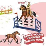 KIDBEST Horse Stable Playset, Horse Toys Set for Girls and Boys with Rider, Farm Animal Figurines Barn Toys, Pretend Play for Kids 3-5 6 7 8-10 Birthday Gifts