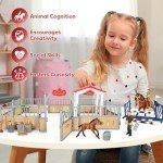 KIDBEST Horse Stable Playset, Horse Toys Set for Girls and Boys with Rider, Farm Animal Figurines Barn Toys, Pretend Play for Kids 3-5 6 7 8-10 Birthday Gifts