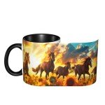 LYEMVHE Horse Coffee Mug Funny Ceramic Tea Cup Novelty Presents for Women Men Home and Office Birthday Microwave Dishwasher Safe 11oz