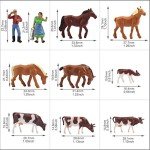Farm Animals Figure Set,AN8706 36PCS 1:87 Well Painted Farm Animals Cows Horses Figures for HO Scale Model Train Scenery Layout Miniature Landscape New