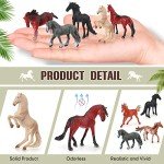 Jerify 30 Pcs Plastic Horse Figure Toy Set Mini Horse Toys Realistic Cake Toppers Plastic Model Toy for Birthday Party Decoration