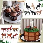 Jerify 30 Pcs Plastic Horse Figure Toy Set Mini Horse Toys Realistic Cake Toppers Plastic Model Toy for Birthday Party Decoration