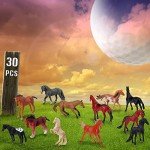 Jerify 30 Pcs Plastic Horse Figure Toy Set Mini Horse Toys Realistic Cake Toppers Plastic Model Toy for Birthday Party Decoration