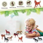 Jerify 30 Pcs Plastic Horse Figure Toy Set Mini Horse Toys Realistic Cake Toppers Plastic Model Toy for Birthday Party Decoration