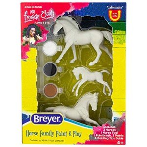Breyer Horses Stablemates Horse Family Paint Set | 3 Horse Set | 1:32 Scale | Horse Toy | Model #4239, White