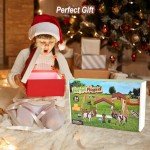 Horse Stable Playset - Horse Toys, Pretend Play with Rider, Fence, Wash Area, Animal Figures, Gifts for Girls & Boys 3-12