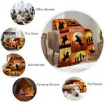 WZOMT Western Cowboy Blanket, Rodeo Cowboys Riding Horses Sunset Blanket, Cool Western Throw Blanket, Cowboy Themed Gifts, Cowboys Gifts for Men Women Kids, Soft Fan Gifts,50"x40"