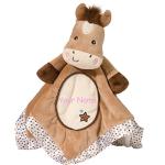 Personalized Brown and Tan Horse Lil Snuggler Blanky for Baby Boy or Baby Girl Blanket - 21 Inches