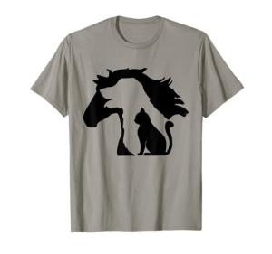 Cute Horse Dog Cat Lover Women Mother's Day T-Shirt