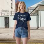 Qskall Horse Shirt for Women Equestrian Enthusiast Shirts I Smell Like A Horse Tee Tops Blue