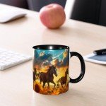 LYEMVHE Horse Coffee Mug Funny Ceramic Tea Cup Novelty Presents for Women Men Home and Office Birthday Microwave Dishwasher Safe 11oz