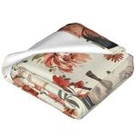 Horse Blanket Cute Horses Flowers Decor Throw Blanket Gifts for Girls Boys Animal Lover Couch Bedding Super Warm Soft Plush Lightweight Fleece Flannel Blanket for Kids Adults Men Women 50"X40"