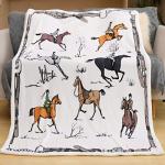 chifave Horse Blanket Gift for Girls Boys Adults Throw with Horses Design Fuzzy Soft Stuff Knight Horsemen Equestrian Gifts for Horse Lovers Kids and Toddler 50"x60"