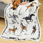 chifave Horse Blanket Gift for Girls Boys Adults Throw with Horses Design Fuzzy Soft Stuff Knight Horsemen Equestrian Gifts for Horse Lovers Kids and Toddler 50"x60"