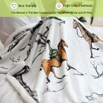 chifave Horse Blanket Gift for Girls Boys Adults Throw with Horses Design Fuzzy Soft Stuff Knight Horsemen Equestrian Gifts for Horse Lovers Kids and Toddler 50"x60"