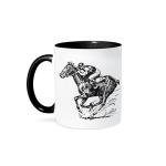 3dRose mug_26013_4 Jockey And Horse Racing Mug, Multicolor, 11 oz