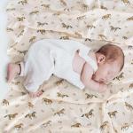 LifeTree Baby Swaddle Blankets, Boys Girls Muslin Swaddling Wrap Receiving Blanket for Newborn, 70% Viscose from Bamboo and 30% Cotton, Large 47" x 47", Horse & Leaf