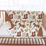 Western Cowboy Baby Blanket for Boys, Horse Theme Toddler Soft Minky Blanket with Double Layer Dotted Backing, Nursery Newborn Baby Crib Receiving My First Rodeo, 30"x40"