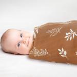 LifeTree Baby Swaddle Blankets, Boys Girls Muslin Swaddling Wrap Receiving Blanket for Newborn, 70% Viscose from Bamboo and 30% Cotton, Large 47" x 47", Horse & Leaf