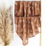 LifeTree Baby Swaddle Blankets, Boys Girls Muslin Swaddling Wrap Receiving Blanket for Newborn, 70% Viscose from Bamboo and 30% Cotton, Large 47" x 47", Horse & Leaf