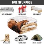 SXCHEN Horses Sherpa Fleece Blanket Throw for Couch Bed, 60 x 80 inches Thick Blankets for Winter, Galloping Animal Throws Gifts for Horse Lovers