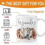 HIWERAN Funny Horse Mug Gifts for Horse Lover Farm Owner, Mom, Daughter, Hay Girl Hay Coffee Mug 11Oz, Cute Horse Mug Gift for Birthday, Mothers Day Gift, Christmas Birthday Mug Gift for Horse Lover
