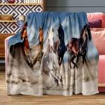 Horse Blanket, Soft Warm Fuzzy Fleece Plush Blanket 60''x50'', Smooth Cozy Flannel Throw Blanket for Bed/Couch/Office/Camping