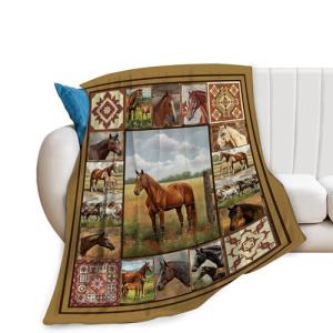 Horse Blanket Horse Throw Blanket Soft Fleece Flannel Bedding Horses Gifts for Men Boys Women Girls Lovers Adults Stuff Plush for Couch Sofa Bed Room Decor 40"X50"