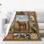 Horse Blanket Horse Throw Blanket Soft Fleece Flannel Bedding Horses Gifts for Men Boys Women Girls Lovers Adults Stuff Plush for Couch Sofa Bed Room Decor 40"X50"