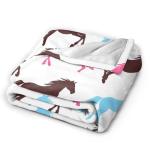 Soft Warm Horse Fleece Plush Throw Blanket - Cozy Fluffy Flannel Bedding Stuff - Farm Animal Decor Blanket for Girls Boys Kids Adults Women Bed Travel 40"x50"