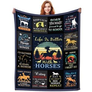 Horse Blanket Gifts for Girls Women,Soft Cozy Horses Blankets and Throws Bed Bedding,Funny Horse Themed Equestrian Gifts for Horse Lovers Kids 50"X40"